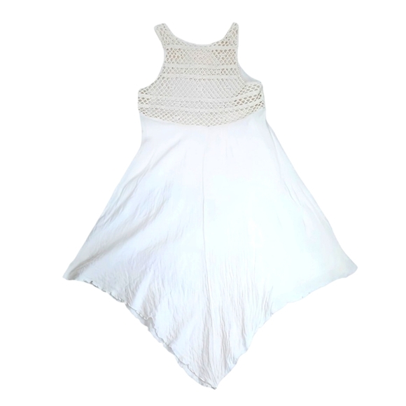 BECCA By Rebecca Virtue Cream Crochet A-Line Dress Midi Summer Size S - Picture 2 of 6